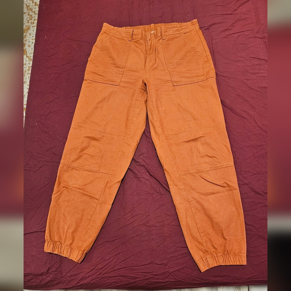 Joe Fresh Women's Orange Cargo Pants